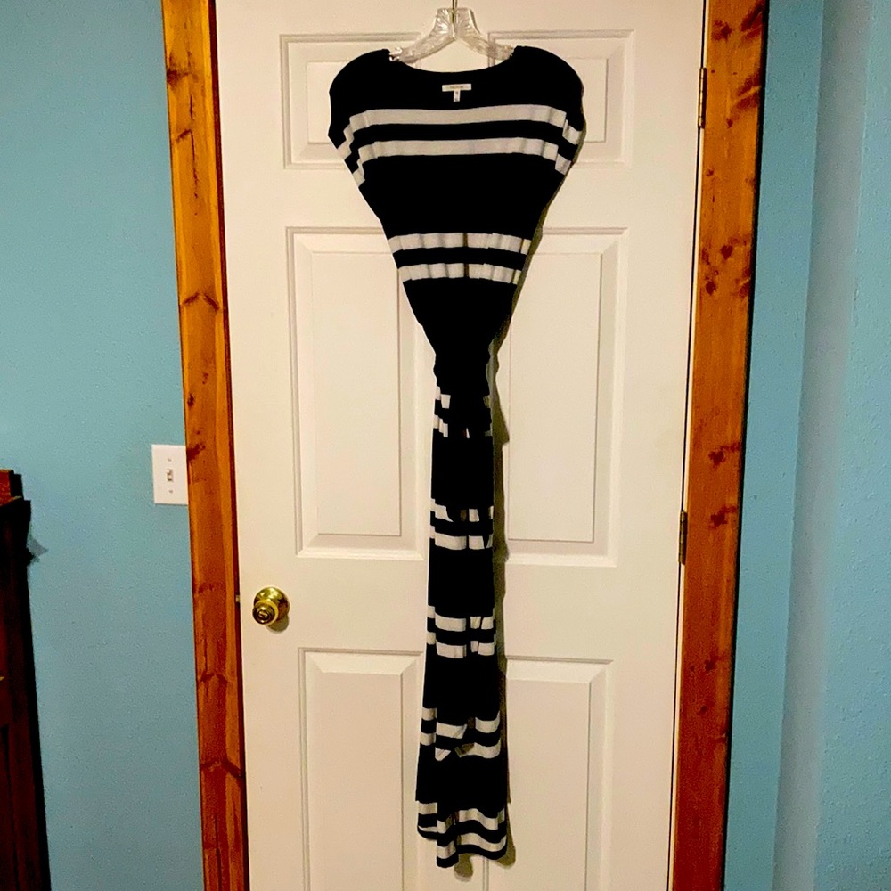 Maurices navy and white striped long dress